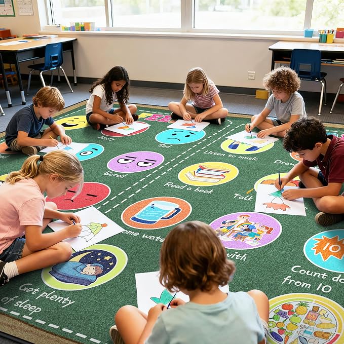 Large Classroom Rug Elementary 8x10 ft, Rug - Image 2