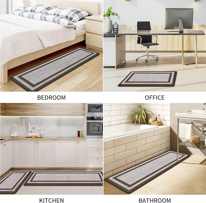 Mattitude Kitchen Mats Set of 2 Cushioned Rugs 0.47 inch Thick Anti-Fatigue Mats - Image 7