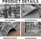 9x12 Area Rugs Washable Rug: Modern Abstract Living Room Rug Soft Anti-Skid - Image 5