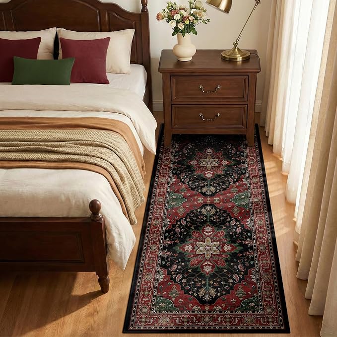RELEANY Area Rugs Runner 2'x5' Washable Non-Slip, Floral Vintage Distress - Image 3