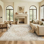 10x12 Area Rug for Living Room-Vintage Farmhouse Boho Floral Neutral Washable by Unknown