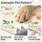 Soalmost Dog 6x9 Area Rugs for Living Room, Machine Washable Animal Floral - Image 6