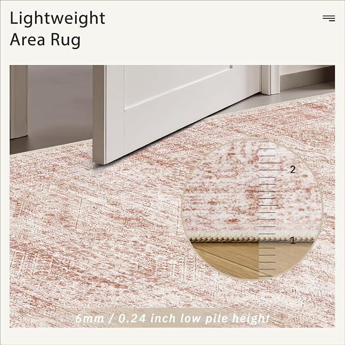 Soalmost 6x9 Area Rug for Living Room Washable Non-Slip Modern Rugs for Bedroom - Image 7