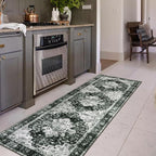 Moynesa Washable Black and White Runner Rug - Image 2