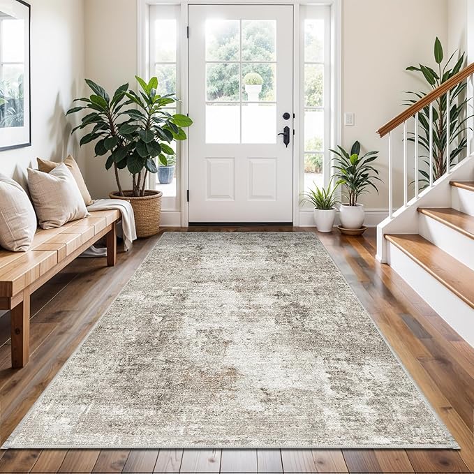 4x8 Washable Area Rug – Non-Slip Rubber Backed Indoor Rug by ZHXXUJ