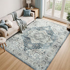 Lessymo Vintage Medallion Rug for Living Room 5x7, Machine Washable Area Rugs - Image 4