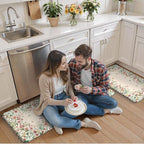 KIMODE Kitchen Mats for Floor Anti Fatigue, Flower Butterfly Kitchen Rugs Sets - Image 7