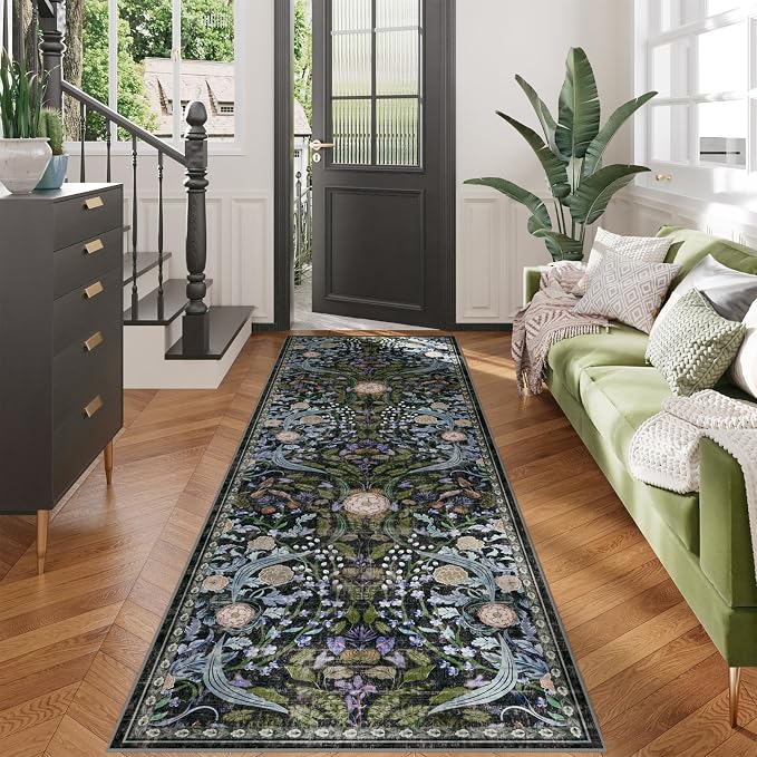 AMTOVO 2x6 Runner Rug for Hallway, Washable Non-Slip Long Kitchen Carpet by AMTOVO