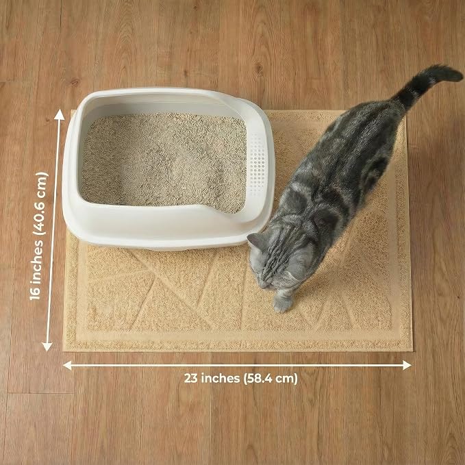 WePet Cat Litter Box Mat, Kitty Premium PVC Pad, Durable Trapping Rug, - Image 2