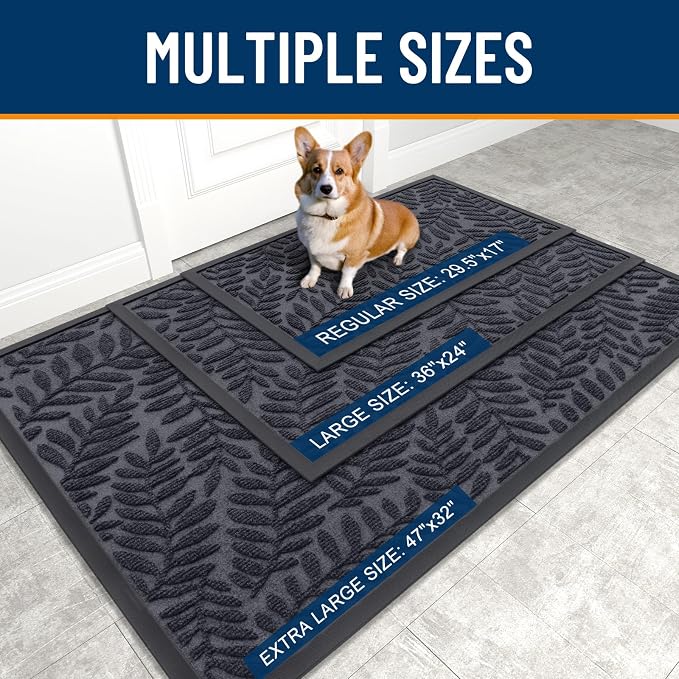 OLANLY Door Mat Indoor Outdoor Entrance, Waterproof All-Weather All-Season - Image 3