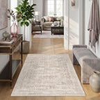 Latte&Fog 4x6 Beige Rugs for Living Room, Vintage Washable Area Rug for Bedroom - Image 3