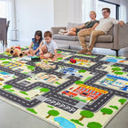 Car Rug Play Mat for Kids Toy Cars, City Road Traffic Playmat for Kid Bedroom - Image 4