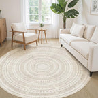 cotiled 6x6 Round Area Rugs Living Room Rug: Washable Boho Rugs - Image 3
