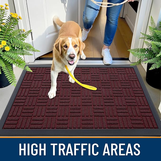 OLANLY Front Door Mat Outside Entrance 47x23, Heavy Duty Sturdy Natural Rubber - Image 6