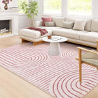 Lahome Abstract 6x9 Area Rugs, Soft Pink Rugs - Image 4