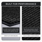 2 Pack Black Commercial Door Mat 3'x5' Heavy Duty Industrial Floor Mat - Image 7