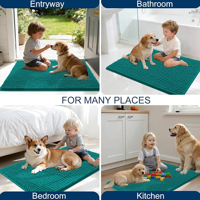 OLANLY Dog Door Mat for Muddy Paws 30x20, Ultra Absorbent Chenille Mud Doormat - Image 8