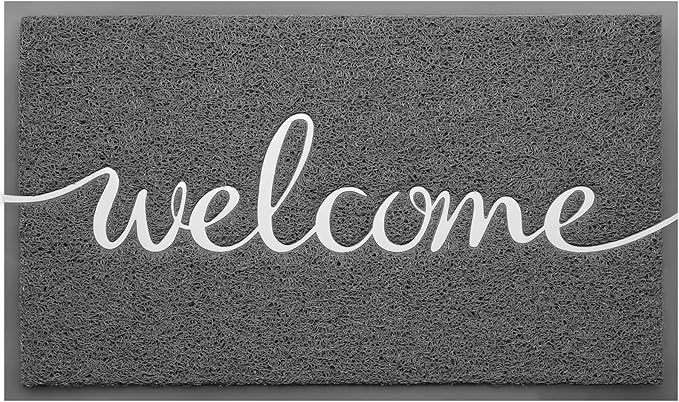 CozyBounty Grey Door Mat Welcome Mats Outdoor Indoor Non-Slip Doormat by CozyBounty
