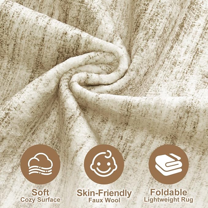 Nakagishi 6X9 Area Rugs Living Room: Washable Large Vintage Rug Neutral - Image 3