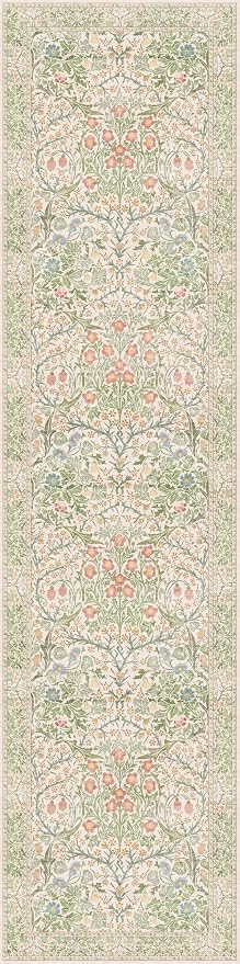 Washable Beige Green 2x10 Runner Rug - Image 3