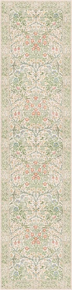 Washable Beige Green 2x10 Runner Rug - Image 3
