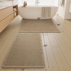 Upgraded Waffle Bath Mats Set of 2, Super Absorbent Non Slip Bath Mats - Image 2