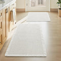 Upgraded Waffle Bath Mat Set of 2, Super Absorbent Non Slip Bath Mats by AMOAMI