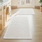 Upgraded Waffle Bath Mat Set of 2, Super Absorbent Non Slip Bath Mats by AMOAMI