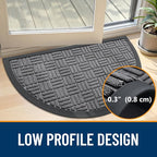 OLANLY Half Circle Door Mat Outside Entrance 29.5x17, Heavy Duty Sturdy Natural - Image 4