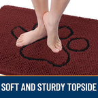 OLANLY Dog Door Mat for Muddy Paws 30x20, Paw Print Design, Absorbs Moisture - Image 4