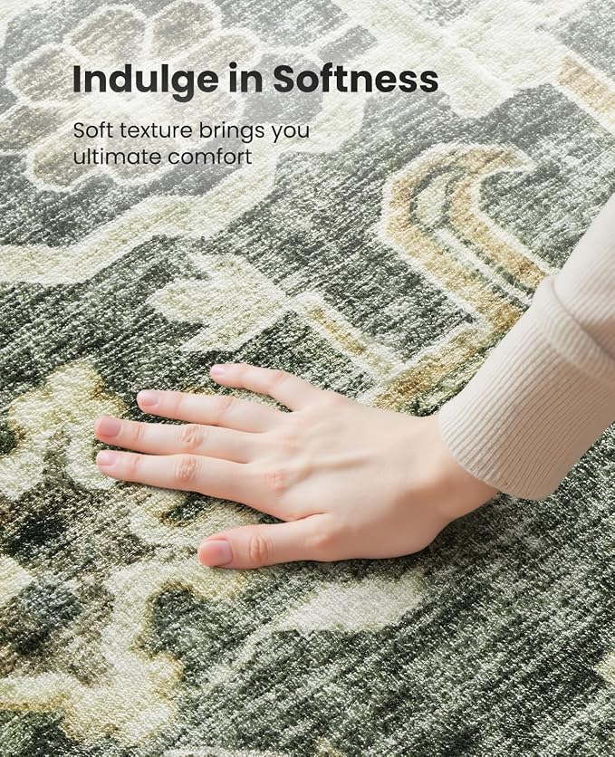 AMADA HOMEFURNISHING 9x12 Washable Area Rug, Low-Profile Large Area Rug - Image 6