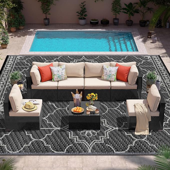 Outdoor Rug 10x14Ft, Waterproof Outdoor Patio Rug - Image 3
