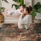 Toneed Abstract Area Rug Modern Washable Rug Soft Non Slip Rug Low Pile - Image 4