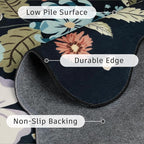 DCX Black Floral Rug 3x5, Washable Black Rug - Image 7