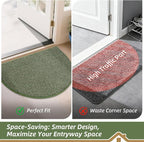 BEQHAUSE Dirt Trapper Door Mat 17" x 30" Half Circle Non Slip Washable Doormats - Image 6