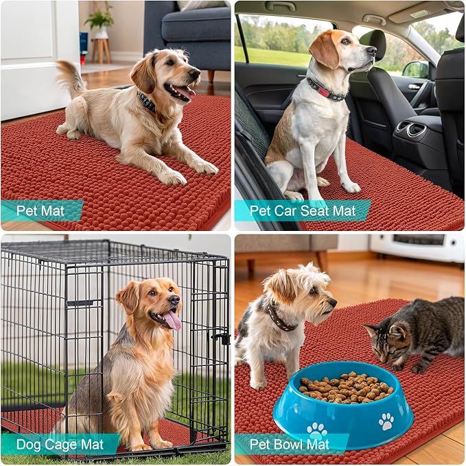 OLANLY Dog Door Mat for Muddy Paws 47x20, Absorbs Moisture and Dirt, Absorbent - Image 7