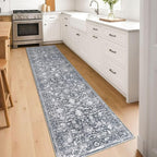 KILOCOCO Hallway Runner 2x8 Rug Runner Printed Vintage Floral Washable Kitchen - Image 2
