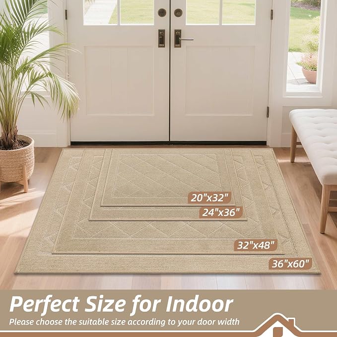 BEQHAUSE Dirt Trapper Door Mat 24" x 36", Doormat Non-Slip Entryway Rugs - Image 2