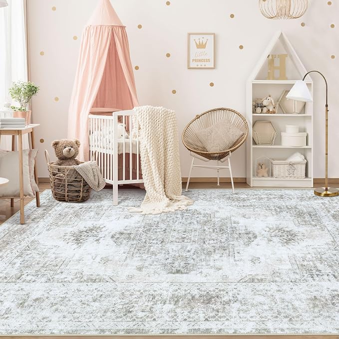 XLUEZ Area Rug 6x9 Living Room Rug, Machine Washable Vintage Distressed - Image 3