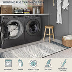 Lahome Moroccan Hallway Runner Rug, Washable Black 2x8 Rug Runner Ultra-Thin - Image 4
