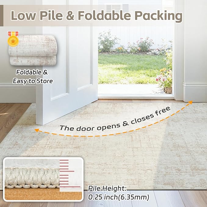6x9 Area Rugs for Living Room Washable Rug: Anti-Skid Abstract Modern Living - Image 7