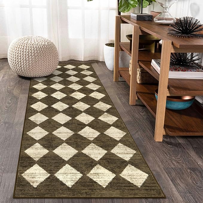 Lahome Zelie Washable Kitchen Runner Rug 2x6, Moroccan Trellis Non Skid Low by Lahome