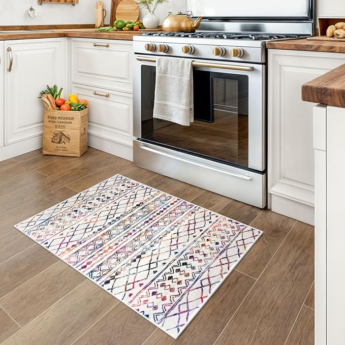 KUTA Moroccan Rugs for Entryway, 2x3 Multi-Color Area Rug Non-Slip Washable - Image 3