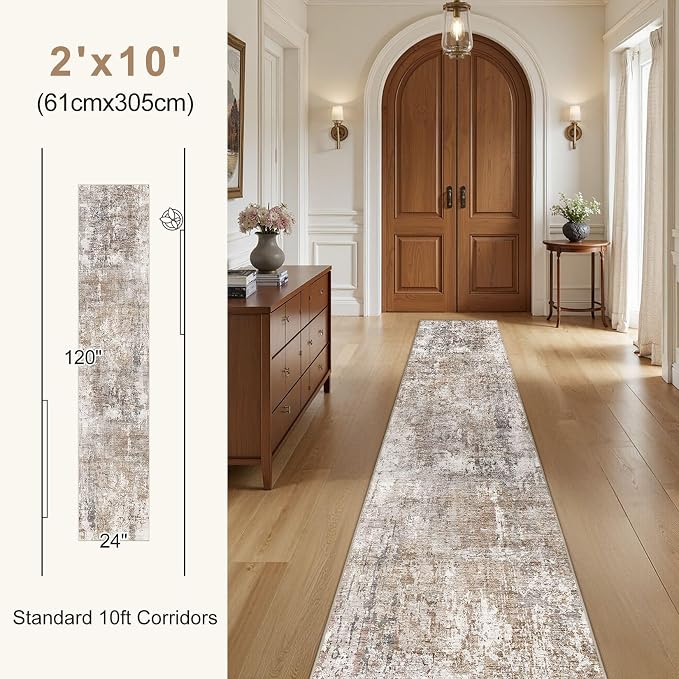 UERMEI 2x6 Washable Runner Rug for Hallway, Non Slip Low Pile Kitchen Carpet - Image 6