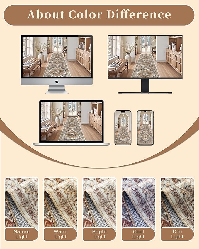 Madane Runner Rugs for Hallway 2x10 Long Washable Non-Slip Hallway Runner Rug - Image 9