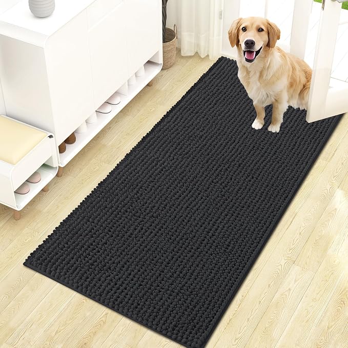 OLANLY Dog Door Mat for Muddy Paws 47x24, Ultra Absorbent Chenille Mud Doormat by OLANLY