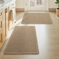 Upgraded Waffle Bath Mats Set of 2, Super Absorbent Non Slip Bath Mats by AMOAMI