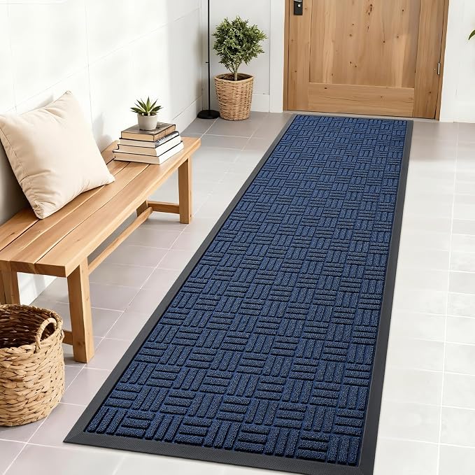 OLANLY Front Door Mat Outside Entrance 71x23, Heavy Duty Sturdy Natural Rubber by OLANLY