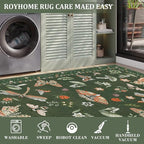 Mushroom 2x6 Runner Rug for Hallway Washable Kitchen Rugs Non Slip Low-Pile - Image 4