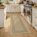 LIVEBOX Scalloped Washable 2x6 Runner Rug, Easy Jute Outdoor Rug Kitchen Tan - Image 2
